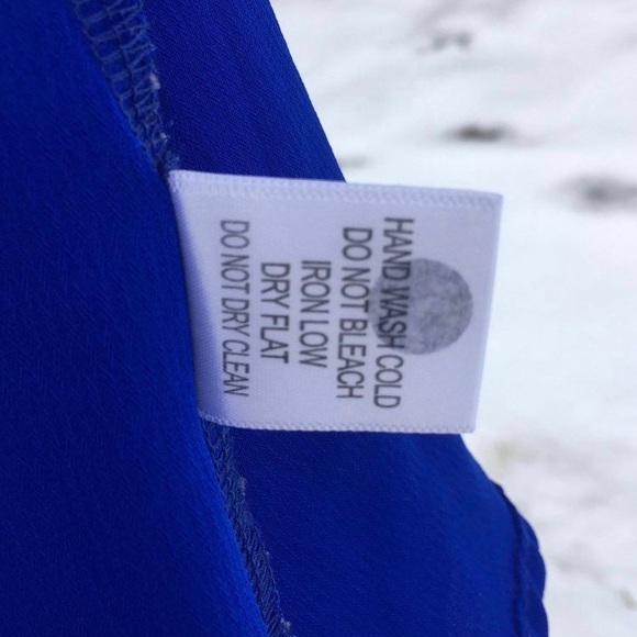 ELECTRIC BLUE FLUTTER SLEEVE BLOUSE SMALL WOMENS - Picture 7 of 10